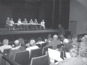 Staff photo/Jane Howard Seventy people attended a county board hearing Tuesday, May 26, 2009 on a proposed ordinance that would allow AT Vs to drive along the shoulders of county-owned gravel roads. By a vote of four to one, the ordinance passed after three years of deliberation by the county board and a county-appointed AT V Task Force. County commissioners had received impassioned pleas from many people on both sides of the issue.