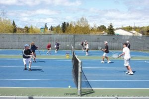 Photo courtesy of CCTA Ten junior tennis players participated in the Jr. Regional Competitive Training Center, held in Grand Marais, May 23 - 24. Pat Colbert, Assistant Executive Director and Director of Jr. Competition for USTA Northern, was the clinician and covered all areas of competitive play, including strategy, footwork/movement, fitness training, nutrition, volleying, serving, as well as, other skills needed to compete at a higher competitive level. Above: Jr. tennis players work on their volleying skills at the Jr. Regional Competitive Training Center, held May 23-24, in Grand Marais.