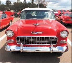 Above: This cherry red Chevy Bel Air belongs to Greg Mathison of Lutsen.