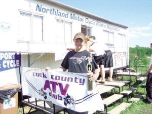 Photo courtesy of the family Motocross racer Connor Smith, 15, with his second place trophy at Echo Valley Moto Park in Brookston, MN on Saturday, June 13.