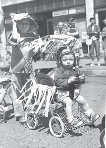 Mildred Thoreson of Grand Marais shared this photo of a 1956 4th of July parade in Grand Marais. The happy parade participants are Mildred's daughter, Wendy Thoreson Yecoshenko and Steve Leonard.