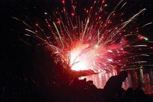 Dan Score of Woodbury, MN said he was about 50 yards away from the area where the Tofte 4th of July fireworks were being set off. He started taking photos when he saw volunteers running, capturing this frightening 4th of July memory.