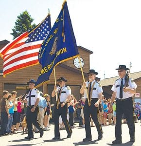 American Legion Post 413 led the 4th of July parade, first in Tofte, then in Grand Marais. (L-R) Orvis Lunke, Bob Mattson, Jim Anderson, Post Commander Don Wilson.