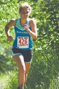 Michelle Volz of Lakeville, MN was the first woman racer across the finish line. She completed the fairly dry race in 0:44:32:4, a pace of 07:10/mile.