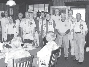 Grand Marais Lions installed new officers at a meeting at Birch Terrace Supper Club on Tuesday, July 14. (L-R) Max Bichel, Bob Spry, Andy Brostrom, Gene Erickson, Doug Anderson, Andrew Smith, Al Taenzer, Ken Wielinski, Myron Bursheim, Terry Backlund and Walt Mianowski, who conducted the installation ceremony.