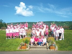 Columnist Joan Crosby was among the pink-clad putters at the 2009 Rally for the Cure at Superior National Golf Course.