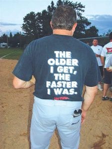 This old-timer's t-shirt says it all!