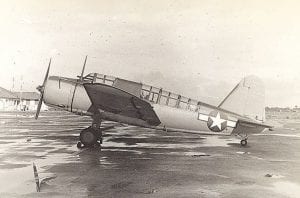 Below: The OS2V airplane on which McClanahan served as Plane Captain. He was co-pilot, gunner, cameraman, mechanic—and jack-of-all-trades.