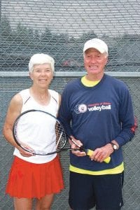 Tennis Tournament - Mixed 50 Doubles Champions are Kathy Bolstad, Grand Marais and Carl Johnson, Green Valley, AZ.