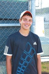 Jr. Tennis Tournament Boys' 16 Singles Champion David Bergstrom, Grand Marais.