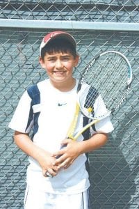 Jr. Tennis Tournament - Boys' 12 Singles Champion Elliot Schneider, Duluth, MN.