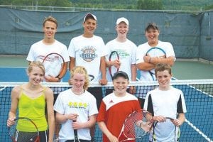 Photo by John Muus The Cook County Tennis Association had 47 participants in its summer youth tennis program. The 2009 National Junior Tennis League of Cook County - Stripes Division participants were (L-R, back) Stefan Jentoft, David Bergstrom, Kieran Scannell, and Justin Goldstein. (L-R, front) Molly Zafft, Shelby Ahrendt, Lars Scannell and Daniel Ahrendt. (Not pictured: Jeremy Dockan, Jesse Soule, and Cecilia Schnobrich).