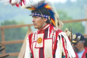 A meditative moment during the Grand Portage Traditional Rendezvous Days PowWow.