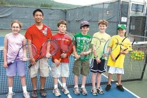 Middle: 2009 National Junior Tennis League of Cook County - Stars Division: (L-R) Brenna Hay, Jonathan Roberts, Will Seaton, Ben Resek, Roman Schnobrich, and Pete Summers.