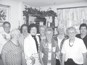 For over 30 years, former students and teachers of Maple Hill schools have gotten together to enjoy good food, talk about old times, and catch up on the present. Evelyn Larsen of Grand Marais has been hosting this get-together on the Thursday of Fisherman's Picnic since 1986, with anywhere between nine and 35 people attending. Pictured is this year's group. In the front row (L-R) are Harriet (Boostrom) Taus, Hazel (Berglund) McClanahan, Gladys (Everson) Dockan, Ardis (Nelson) Johnson. In the back row (L-R) are Eleanor (Saethre) Waha, Evelyn (Pederson) Larsen, Joyce (Nelson) Krueger, Jean (Anderson) Bushman, and Irene (Saethre) Thompson.