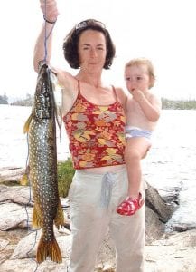 Carin Gulstrand of Grand Marais caught this northern August 15, 2009 while camping with her family on Seagull Lake. The fish was not weighed or measured, but according to Carin, 