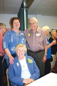 Left: Many past and present doctors, nurses, staff, and family members visited during the North Shore Hospital 50th Anniversary celebration on Saturday, September 12. Dr. Barbara Banks and Dr. Roger MacDonald visited with Marilyn “Mim” Soderberg, wife of the late Dr. Richard Soderberg.