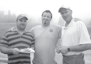 Right: Winning second place in the Gunflint Hills – Lions Tournament was Chris LaVigne, Jay Tice, and Scott Steinbach with two under par.