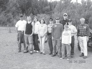 Photos courtesy of Dick Parker The students and instructors in the first AT V safety training course held in Grand Portage on September 26, 2009. (L-R) students Erik Carlson, Cody Carlson, Emma Carlson, Rhonda Silence, DNR Conservation Officer Mary Manning, Instructor Gideon Silence, 1854 Authority Clay Rumph, student Beckley Rumph (front), Instructors Chuck Silence and Dick Parker.