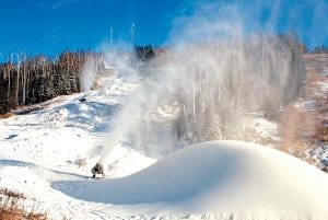 The North Shore doesn’t have a lot of snow yet, but that won’t stop Lutsen Mountains from building its base with manmade snow. December temperatures have been perfect for snowmaking and will produce the type of snow base Lutsen Mountains wants.