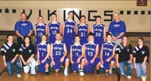 Photo courtesy of the school The 2009 – 2010 Vikings boys' basketball team. (L-R, front) Managers Katie VanderHeiden and Whitney Wahlers, Alex Senty, James Groth, Kale Boomer, Will Petty, Mike Sjogren, Managers Alexis Eliasen and Kayla Bronikowski. (L-R, back) Assistant Coach Pat Eliasen, Brock Hommerding, Dylan Quaife, Mike Austin, David Bergstrom, Colin Everson, Head Coach Mitch Dorr. (Missing – Ryan Martinson).