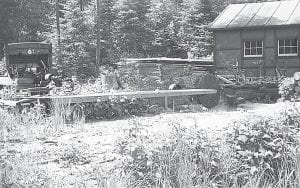 Small scale timber production was one of many ways that the Tait Lake Resort made ends meet. There was also guiding hunts, building boats— and fishing for moose?