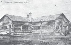 This old log building— the Trading Post in Grand Marais—once stood where Johnson Heritage Post now stands. The photo is from the postcard collection of Tom Toftey. The postcards belonged to Tom’s father, Cook County News-Herald Editor Ade Toftey. The year the postcard photo was taken is unknown.