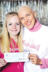 Right: Top fundraiser once again was Jessica Berg-Collman, who this year raised money in honor of her logrolling coach and mentor, Jenny Atkinson, who is battling breast cancer. Jessica, 13, raised over $10,000 in pledges.