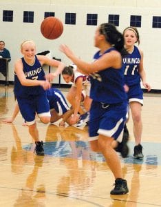 The Cook County Viking girls finished the basketball season with an amazing 23-5 record, finishing the season with a hard-fought game in Section 7A semifinals against the Nashwauk Keewatin Spartans on March 10. The Vikings not only had a great season record, they obviously had a great time on the court. Pictured here are Junior Ailee Larson, Senior Christina Nelson and Freshman Taylor Ryden at a home game earlier this year.