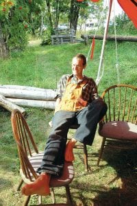 North House Folk School’s Program Director Scott Pollock, taking a break as the folk school’s summer event, The Wooden Boat Show, comes to a close. Pollock will be leaving North House at the end of the summer to pursue a master’s degree in International Museum Studies in Toronto.