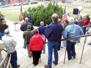 The Tax Day Tea Party, April 15, 2010 on the courthouse steps drew a small crowd. Some people gave prepared speeches, others spoke extemporaneously. Many expressed concern over the national debt.