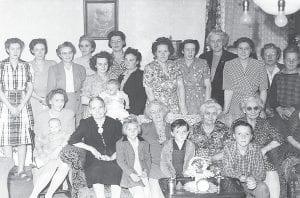 Thanks to Eleanor Waha of Grand Marais who shared this photo from her aunt Judith Olson’s collection of pictures. She isn’t sure when the photo was taken or why the group had gathered. Can you help identify the unknown people in the picture? (L-R, seated) Hannah Johnson holding Jim Johnson, Mrs. John Sjoberg, Sr., unknown, unknown, Jim Hussey, Mrs. Hussey, Joe Hussey, Mrs. Spooner. (L-R, standing) Edna Andert, Mabel Sjoberg, Minnie Johnson, Mrs. Mollison, Lorraine Olson holding Don Olson, Marian Younk (behind), Doris Bushman, Amy Hussey, Jo Kennedy (Forestry), Rose Massie, Judith Olson, Mabel Wood Swanson, Jack Hussey.