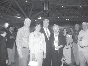 Two Cook County Republicans served as voting delegates at the 2010 state convention in Minneapolis April 29 – May 1. They had the opportunity to meet a number of candidates and the man who was endorsed, Tom Emmer. (L-R) Cook County delegate Garry Gamble, Jacquie Emmer, GOP gubernatorial candidate Tom Emmer, Cook County delegate Mary Petz.