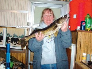 Wendy Ford of Grand Marais with the beautiful 22 ½ inch walleye caught on Wednesday, May 19 at an area lake. Wendy used a Beaver House beaver flick lure.