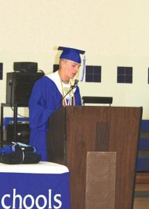 Drew Holmen delivered the thoughtful Valedictorian speech.