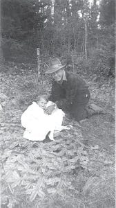 Richard Fink of Hungry Jack Lake and LaCrosse, Wisconsin shared this photo of his father, James Russell Fink, MD in 1944 at the age of 35, putting Richard down for a nap on a balsam bed. Richard was 2 ½ at the time. Richard said, 