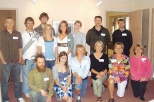 Some of the past recipients gathered for a reception at Thomsonite Beach Inn on Saturday, June 5. Those in attendance ranged from graduates in 1978 to this year’s recipients. (L-R, kneeling) Pete Lande (2001), Carly Puch (2010), Ann Rosenquist (1984), Cindy Nelson (1974), Lee Hansen Bergstrom (1978), Lori Everson Hommerding (1981). (L-R, back) Drew Holmen (2010), Tait Sande (2008), Leif Sande (2005), Heidi Sande (2008), Marie Nordahl (2009), Alyssa Lindquist Hedstrom (1996), Bryan Carpenter (1991), Losha Senty (2009).