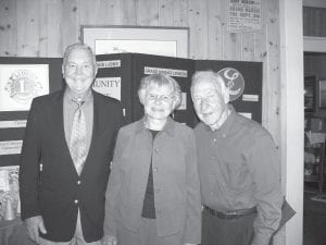 Honored on June 8, 2010, at the Grand Marais Lions and Lioness Charter Night Celebration were Virgil Lindquist for 50 years of service to the Lions, Ethel Johnson for 25 years of service, and Paul Johnson for 48 years of service.