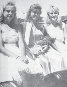 Billi Hess, center, was named Miss North Shore 1990. She is shown in the Fisherman’s Picnic parade with attendants Kari Carlson and Mandy Martin. Wish this former Miss North Shore happy birthday on July 5! The photo is from the August 13, 1990 News- Herald.