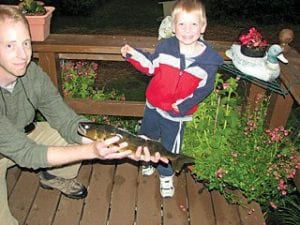 Four-year-old Evan MacLean of Mankato caught his first-ever walleye while visiting a lake in Cook County earlier this month. The 18 ½-inch walleye was caught on a very tiny children’s rod and reel using a worm for bait. Evan’s grandparents are Dave and Bonnie MacLean of Devil Track Lake. Evan’s family said he is still talking about his fish.