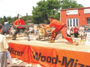 Niel and Jenny Atkinson are delighted to announce that a number of sponsors have come forward to support the Fisherman’s Picnic Lumber Camp in 2010. There will once again be log rolling, axe throwing, crosscut sawing, a chain saw contest and more at Fisherman’s Picnic.