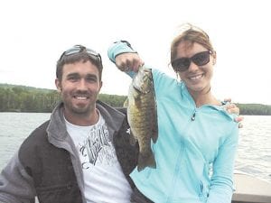 Joe Carlson of Joe’s Inland Fishing Guide Service was surprised to learn that the fellow in his boat recently was Minnesota Twins shortstop J.J. Hardy. Hardy and his friend, Adrienne Acton of West St. Paul had a great day of fishing, with Acton catching this 14-inch smallmouth in a battle she won’t forget.