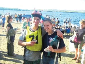 Brother and sister paddling duo Karin and Stefan Jentoft won the long distance canoe race. They are the grandchildren of Don and Marty Pfotenhauer of Birch Lake.