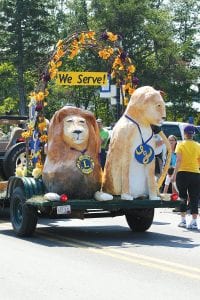 For the first time ever, the Grand Marais Lions Club had a float in the Fisherman’s Picnic parade. And a lovely entry it was too, with its sturdy life-sized lions. The Lions won a prize for “Best Overall Float.”