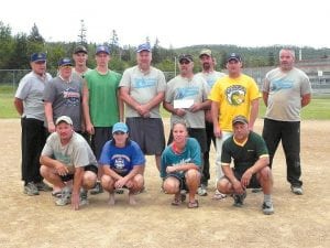 The Grand Portage Rendezvous Days Mixed Softball Tournament began bright and early on Saturday, August 14 and continued through Sunday with brackets determining who would play consolation games and who would make it to the championship. The winners were The Neighbourhood, from Thunder Bay, Canada, pictured above. They won $500 and a trophy. In second place was Team Cloquet, which won $250 and a trophy. Finishing third and taking $125 and a trophy was the Big Red Army.