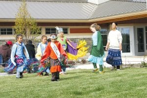 A building dedication and ribbon cutting was held at the beautiful new Grand Portage Visitor Center on Saturday, September 25, 2010. The Hummingbird Dancers—Ariana Poyirier, Shaelynn Novitsky, Rhonnie Poyirier, Samantha Scalise, Sara Smith—and the Grand Portage Drum started the celebration. See story on page A14.