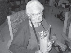 Wilma Liebsch joined the celebration at 100 years of age, born on February 7, 1910.