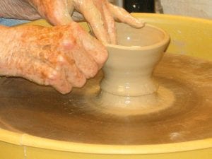 The Make-a-Bowl events for the Empty Bowls fundraiser for the Cook County Food Shelf are this month and the public is invited to come make a bowl or two at the Grand Marais Art Colony. Pictured above are the hands of Martha Cutkomp making a bowl in the studio last year. Martha is 93 and is a well-known Minnesota potter. Hovland ceramic artist Lee Ross is her daughter. Call the Art Colony to sign up at (218) 387-2737.