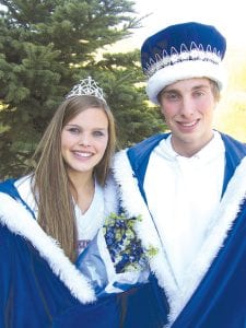 Ryan Martinson and Brea Boomer were named Homecoming King and Queen at this year’s ceremony held the last hour of school on Friday. As King and Queen the couple had the responsibility of overseeing madcap games and contests between contestants and classes. Everyone attending seemed to have a great time and, judging by their boisterous responses, was more than ready to make noise at the big football game that night.