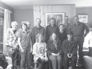 After trail cleanup, the Banadad Trail Association gathered for its annual meeting. (L-R, front) Kate Kelnburger, Karla Miller, Karen Monsen, Linda Bosma, Chris Matter, Anne Rykken. (L-R, back) Trail Administrator Ted Young, Andrew Jenks, Wayne Monsen, Tom Rice and Peter Spink. (Not pictured are board members John and Barbara Bottger.) Top: A look at the 2,000-foot section of trail in the Meads Lake prescribed burn.